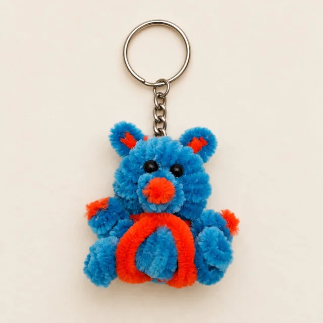 Blue bear keychain