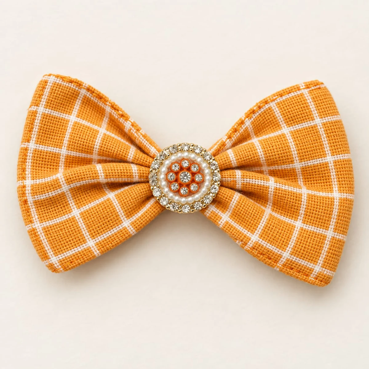 Gingham Jewel Bow